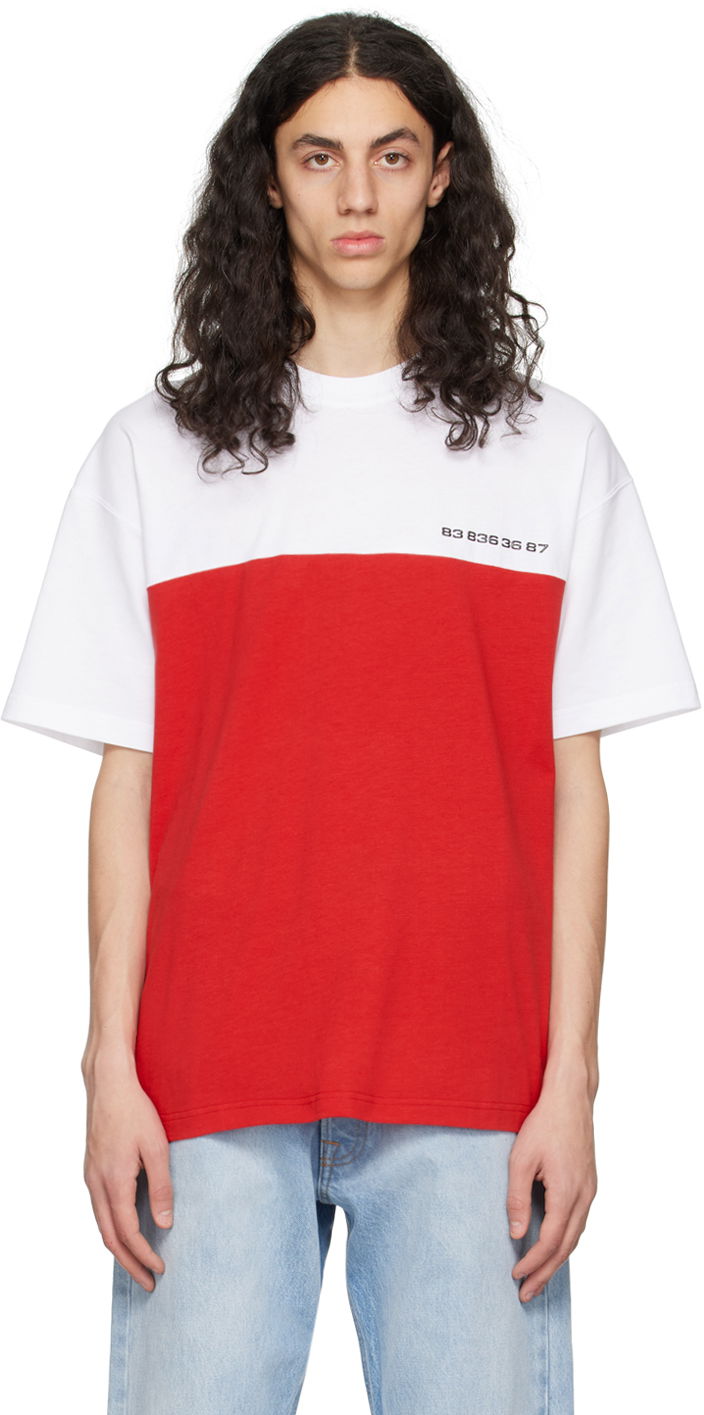 T-shirt VETEMENTS VTMNTS Colorblocked T-Shirt Rød | VL16TR280R