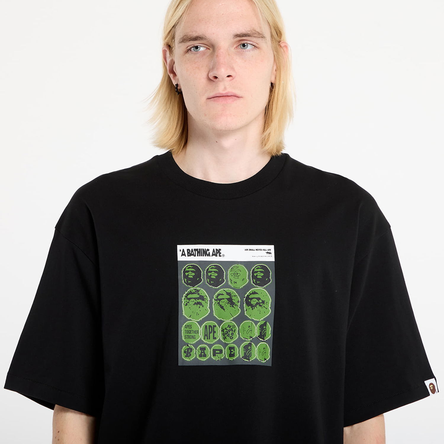 T-shirt BAPE Bape Sticker Graphic Relaxed Fit T-Shirt Sort | 001TEL801319MBLK, 1