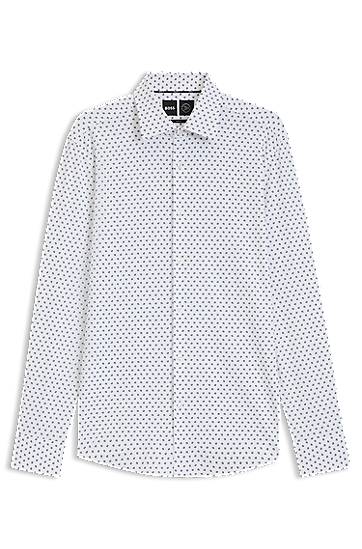 Skjorte BOSS Men's Slim Fit Performance-Stretch Shirt Hvid | 50545310, 0