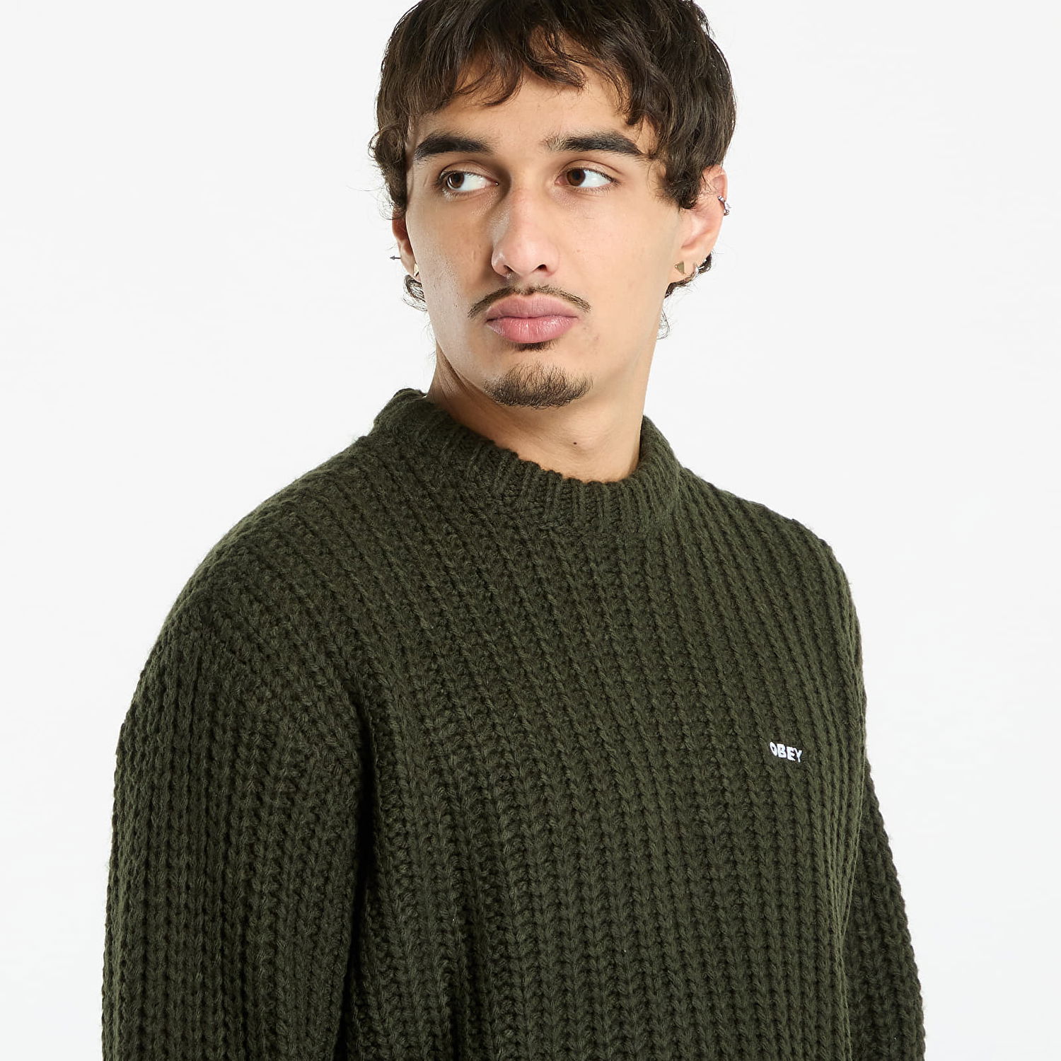 Sweater OBEY OBEY Bold Chunky Sweater Grøn | 151000108-RSI, 1