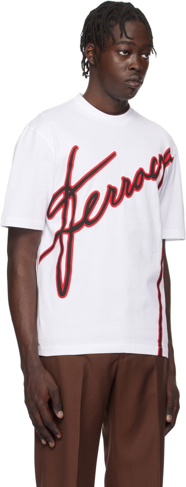 T-shirt FERRAGAMO Ferragamo Logo Print T-Shirt Hvid | 781268, 1