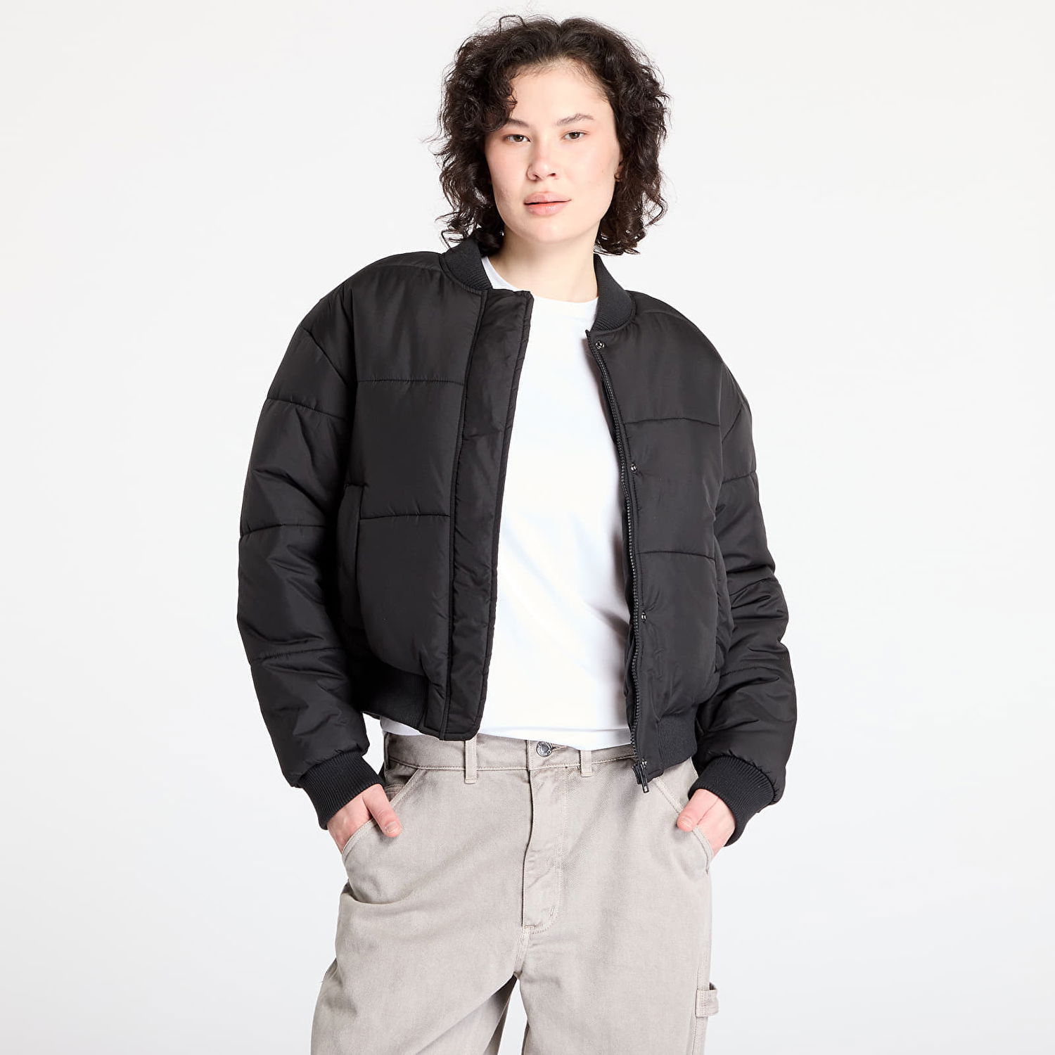 Puffer jakke Urban Classics Puffer Jacket Sort | TB6152-00007, 0