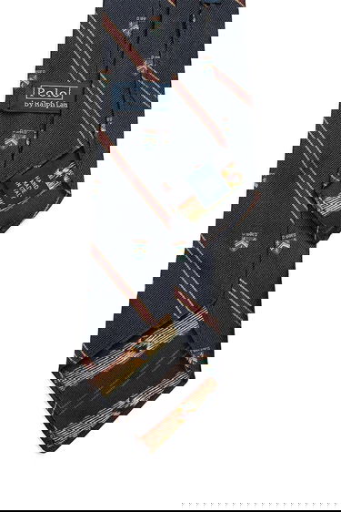 Tilbehør Polo by Ralph Lauren Polo Ralph Lauren Silk Tie with Crest and Stripe Pattern Flerfarvet | 712971857, 1