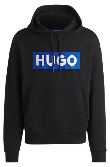 Sweatshirt BOSS Regular-Fit Terry Hoodie with Logo Print Sort | 50522370