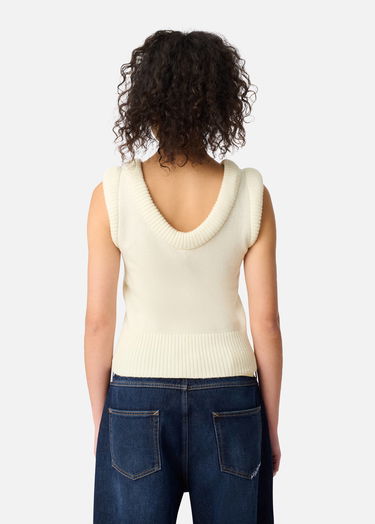 Vest AXEL ARIGATO Marla Knitted Ribbed Vest with Side Lacing Hvid | A3356004, 3