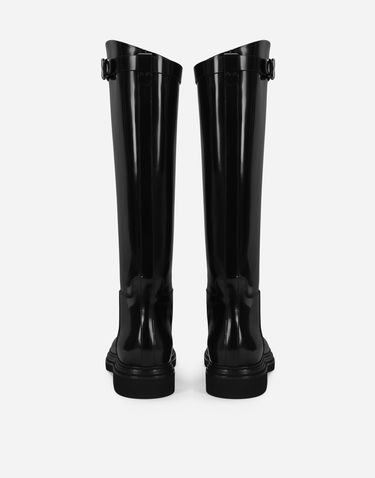 Tilbehør Dolce & Gabbana Dolce & Gabbana Calfskin Knee-High Boots Sort | CU1141A518580999, 2