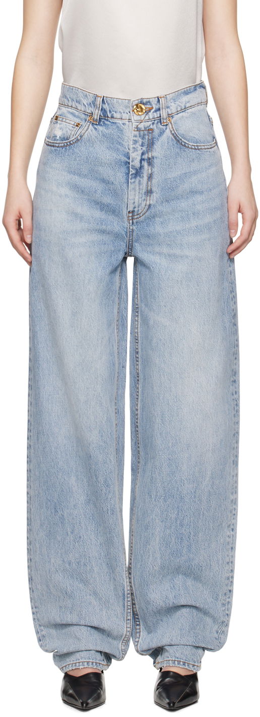 Jeans ZIMMERMANN Zimmermann Natura Oversize Barrel Jeans Blå | 9212PS241