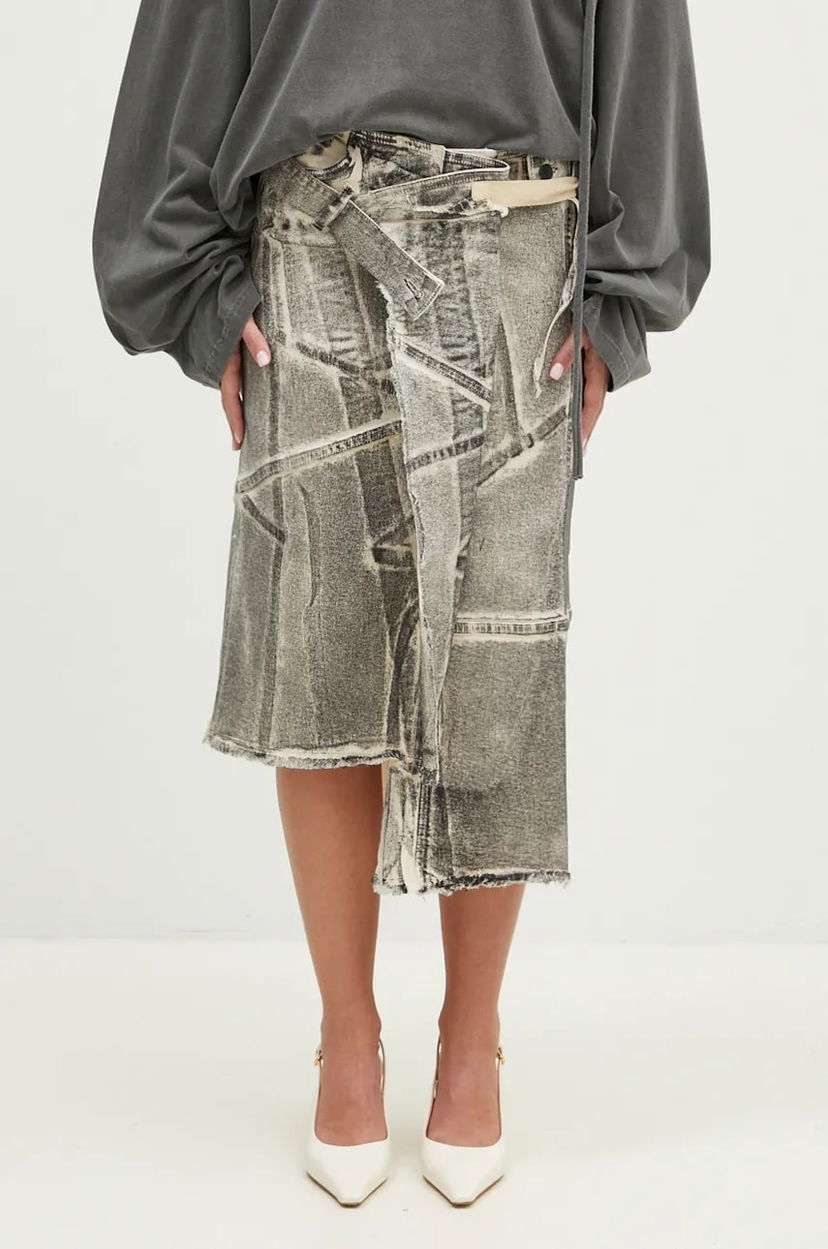 Nederdel Ottolinger Ottolinger Denim Wrap Mini A-Line Skirt Grå | 1170404921