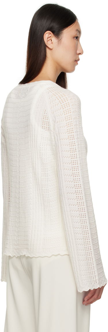 Sweater Loulou de Saison Loulou de Saison Greta Knit Sweater Hvid | GRETA, 2