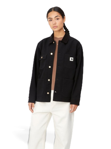 Frakker Carhartt WIP OG Michigan Coat "Black rinsed" Sort | I031570_00E_02