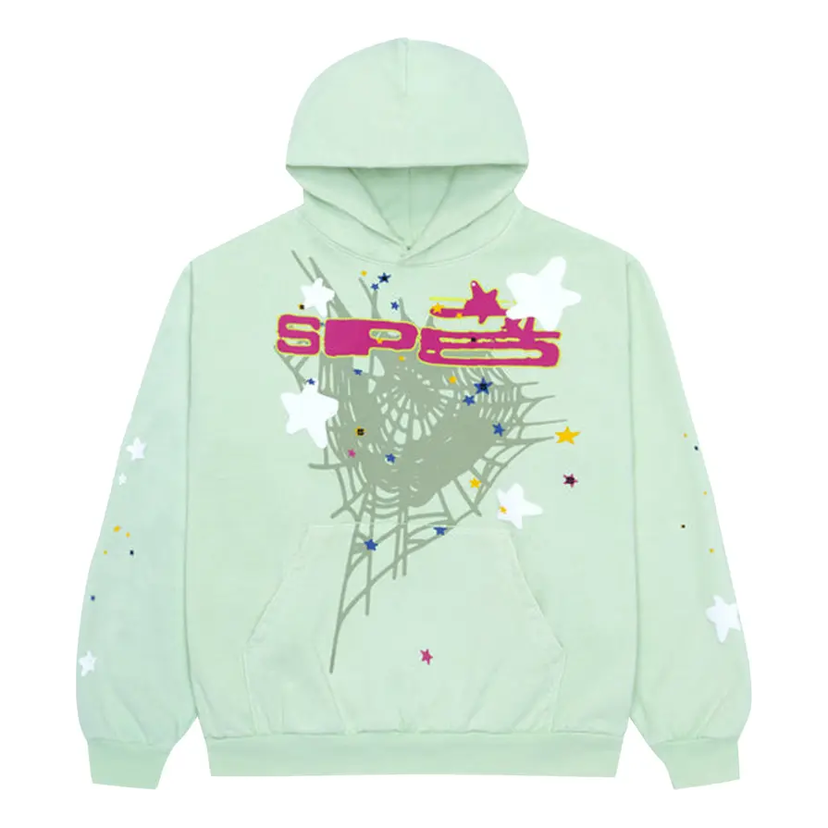 Sweatshirt Sp5der Sp5der Web Hoodie Grøn | SP5-LIME-HD
