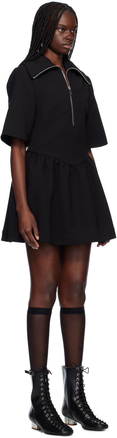 Kjole GANNI GANNI Bonded Crepe Mini Dress Sort | W0257, 1