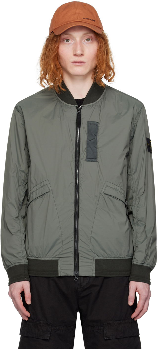 Bomberjakke Stone Island Garment-Dyed Bomber Jacket Grå | 801540525, 0