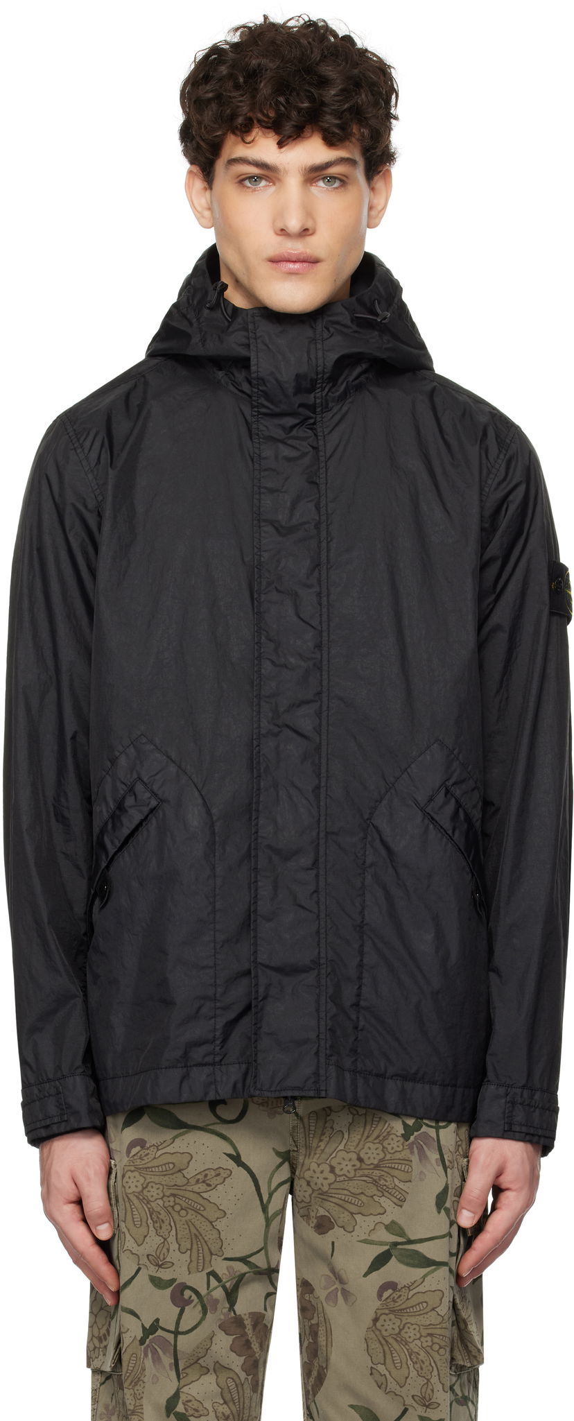 Vindjakke Stone Island Short Dyed Hooded Jacket Sort | K1S15 4100093 S0A21