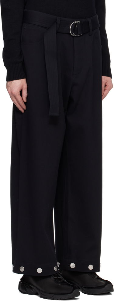 Bukser Nanushka Nanushka Dallin Wide-Leg Trousers with D-Ring Belt Sort | NM24FWPA03758, 1