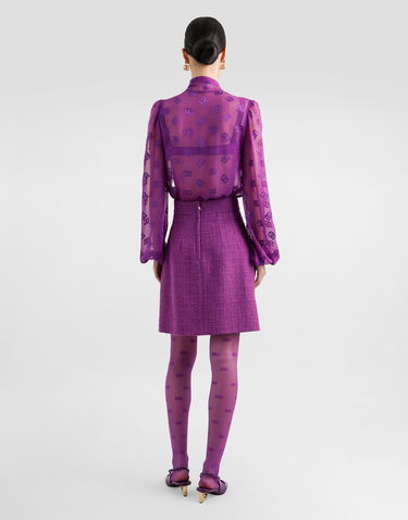 Nederdel Dolce & Gabbana Dolce & Gabbana Rachel Tweed Skirt Lilla | F4C0VTFMTACF0571, 2