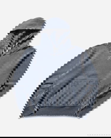 Sweatshirt OUR LEGACY Relic Distressed Pouch Pocket Hoodie Grå | M4256RF 001, 1