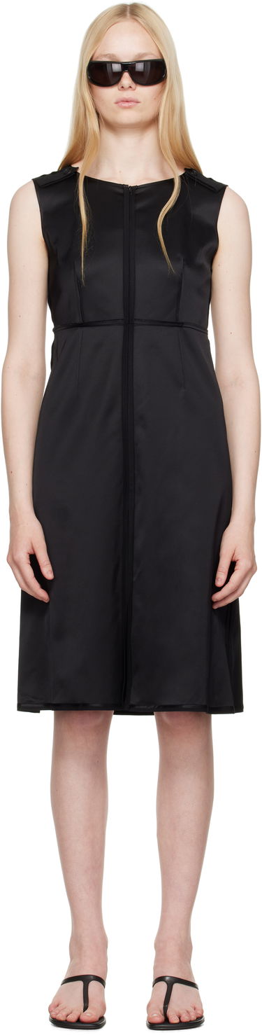 Kjole Maison Margiela MM6 Maison Margiela Satin Stretch Midi Dress Sort | S62DA0048 M35143, 0