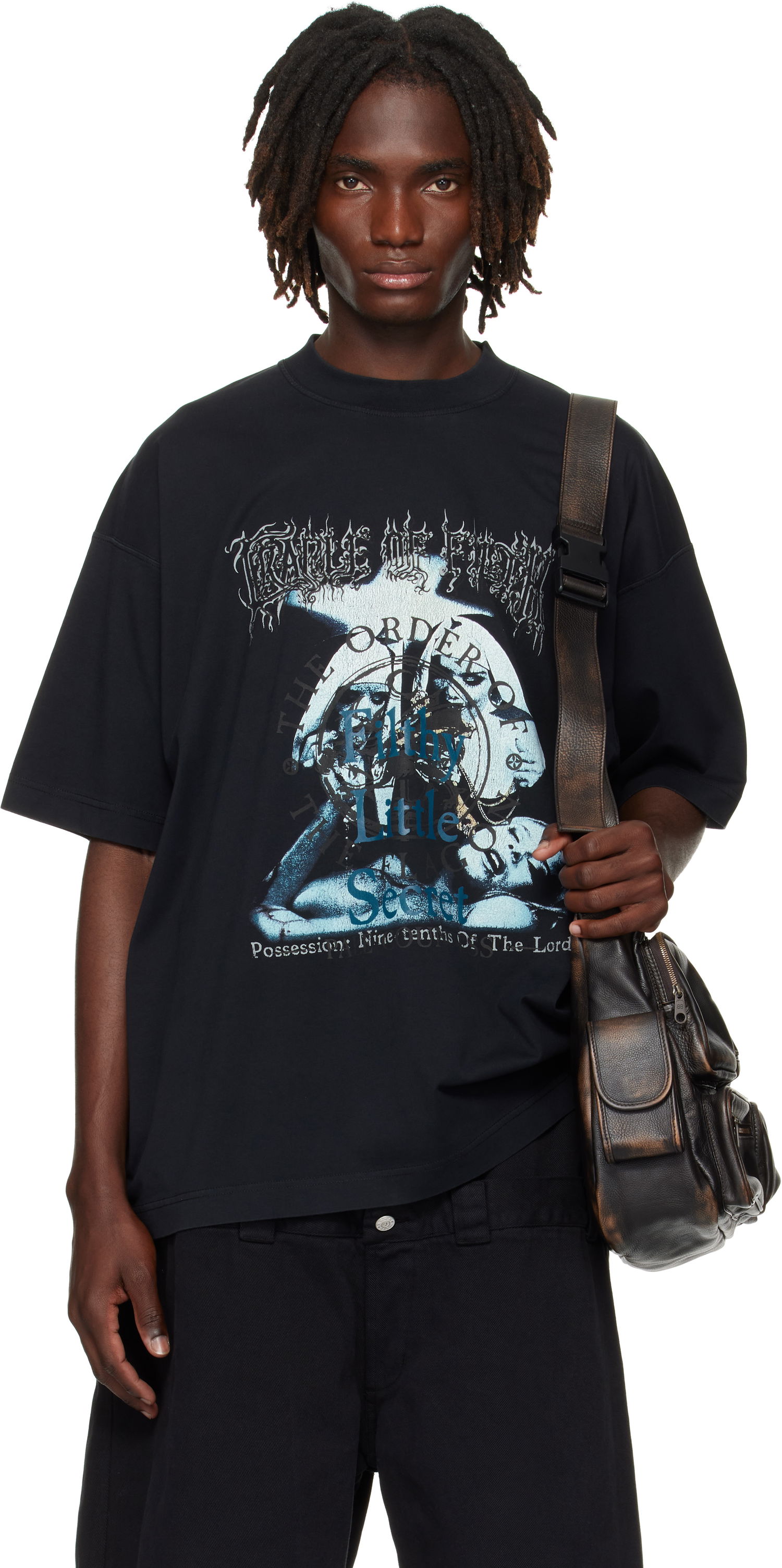 T-shirt VETEMENTS VETEMENTS Cradle of Filth 'Filthy Secret' Oversized T-Shirt Sort | UCF76TR600B, 0