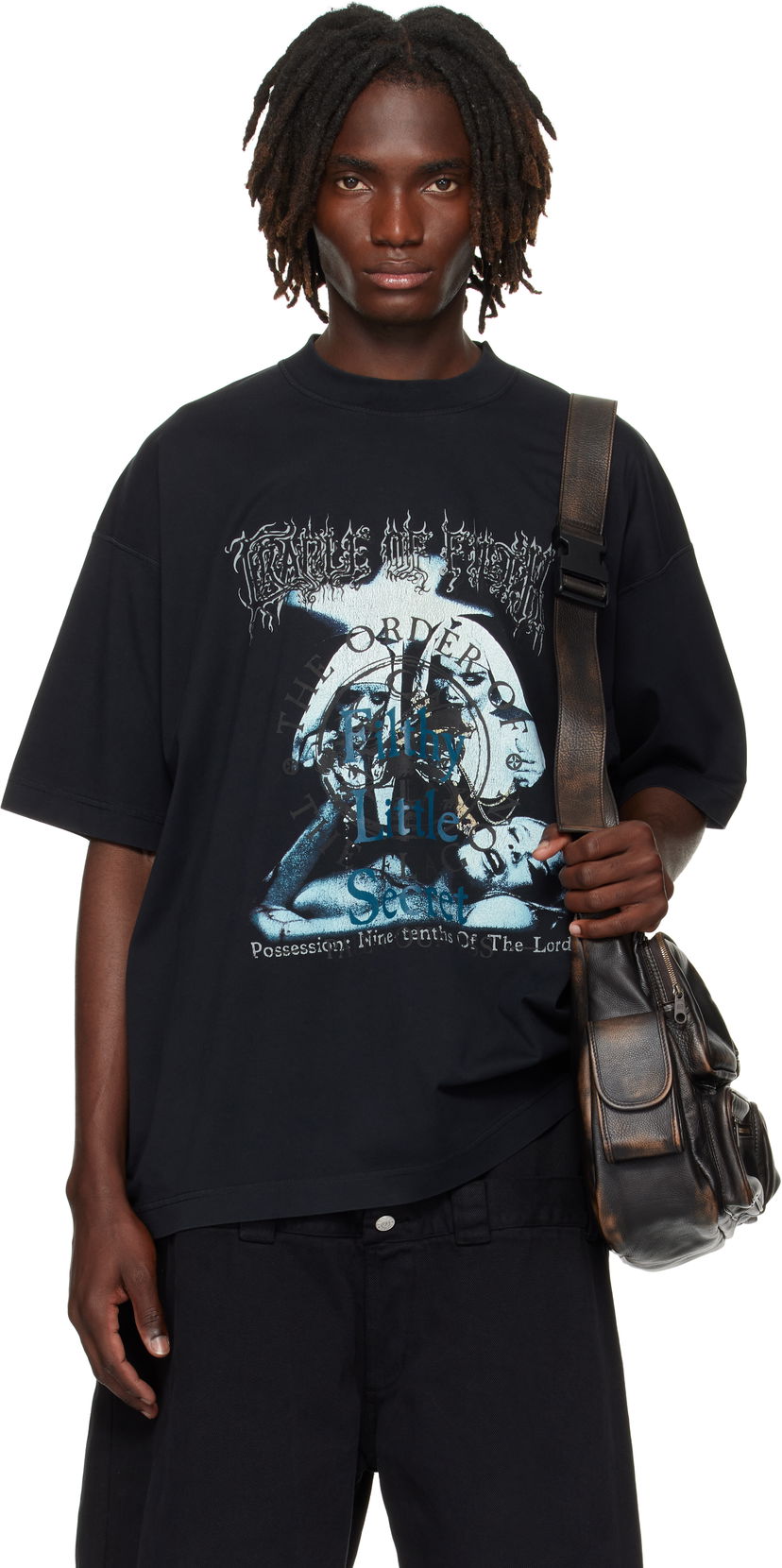 T-shirt VETEMENTS VETEMENTS Cradle of Filth 'Filthy Secret' Oversized T-Shirt Sort | UCF76TR600B