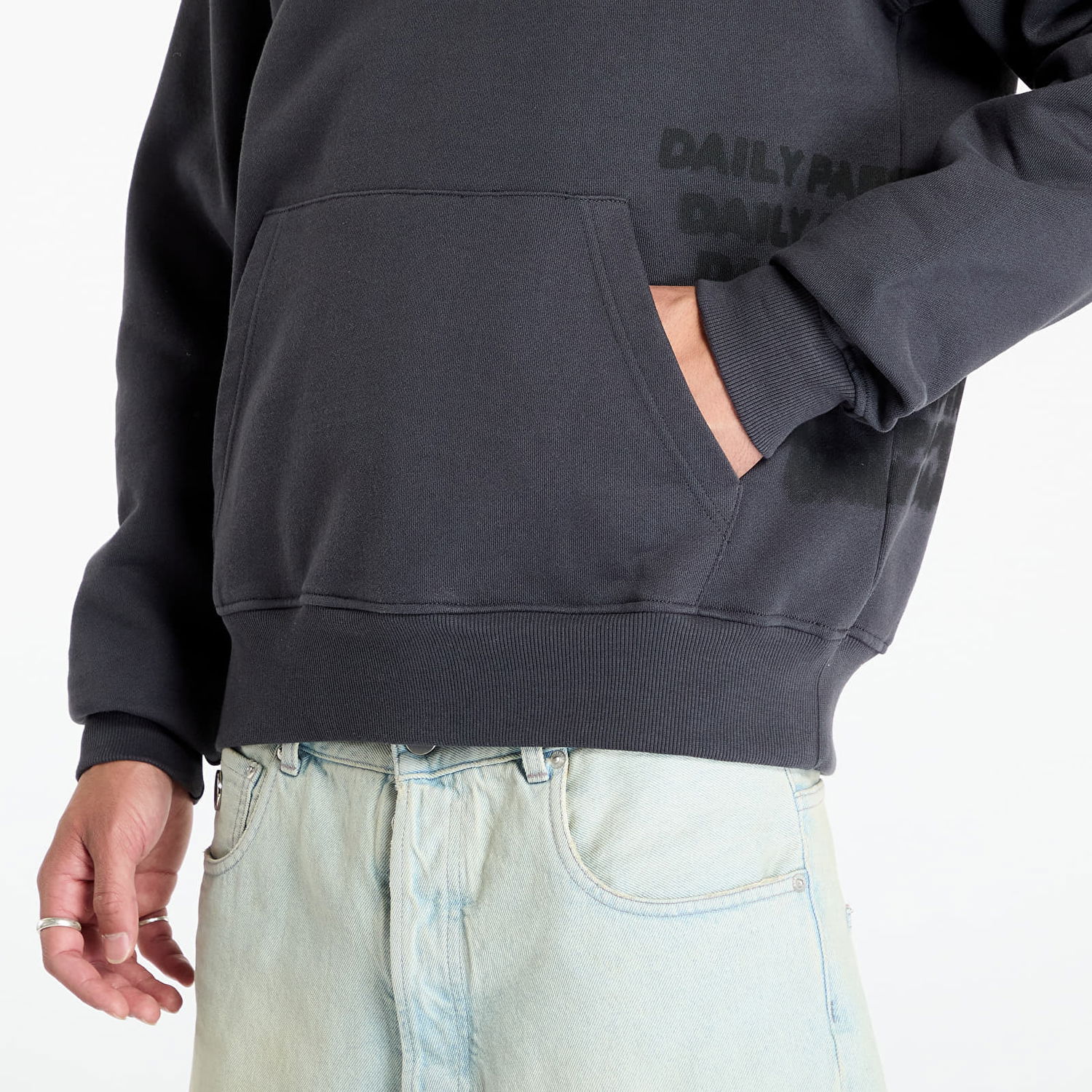 Sweatshirt DAILY PAPER Overload Hoodie Obsidian Black Sort | 2421041, 1