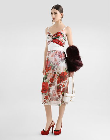 Nederdel Dolce & Gabbana Dolce & Gabbana Rose-Print Chiffon Midi Skirt Flerfarvet | F4BBOTIS1Y6HA5PD, 1