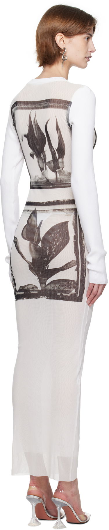 Kjole Jean Paul Gaultier Jean Paul Gaultier Flowers Cadres Maxi Dress Hvid | 25/33-F-RO359-T579-010200, 2