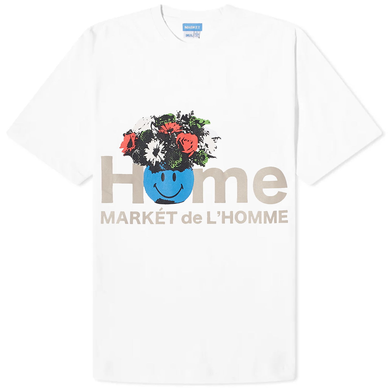 T-shirt MARKET Smiley De L'Homme T-Shirt Hvid | 399001601-WHT, 0