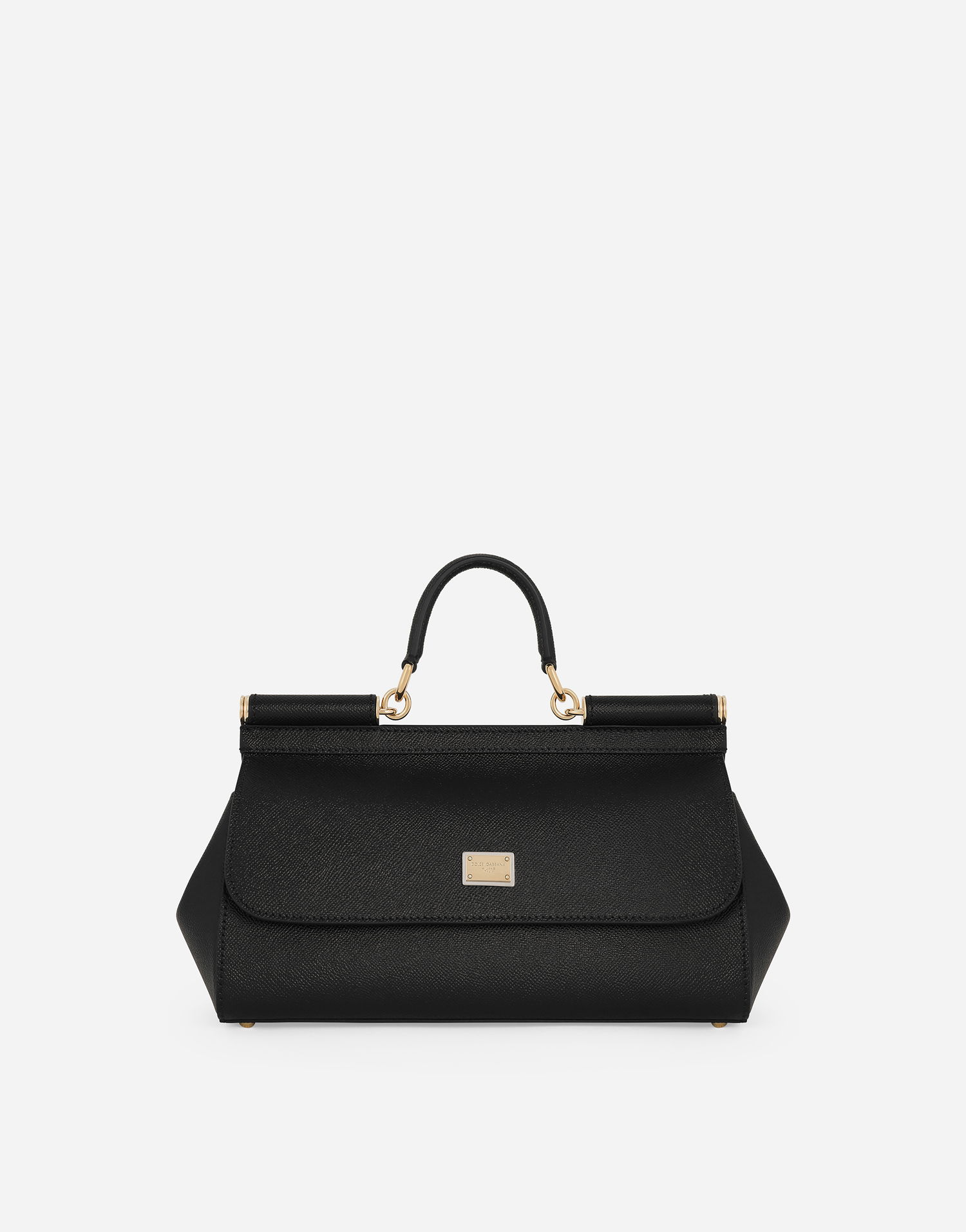 Håndtaske Dolce & Gabbana Dolce & Gabbana Sicily Elongated Leather Handbag Sort | BB7117A100180999, 0