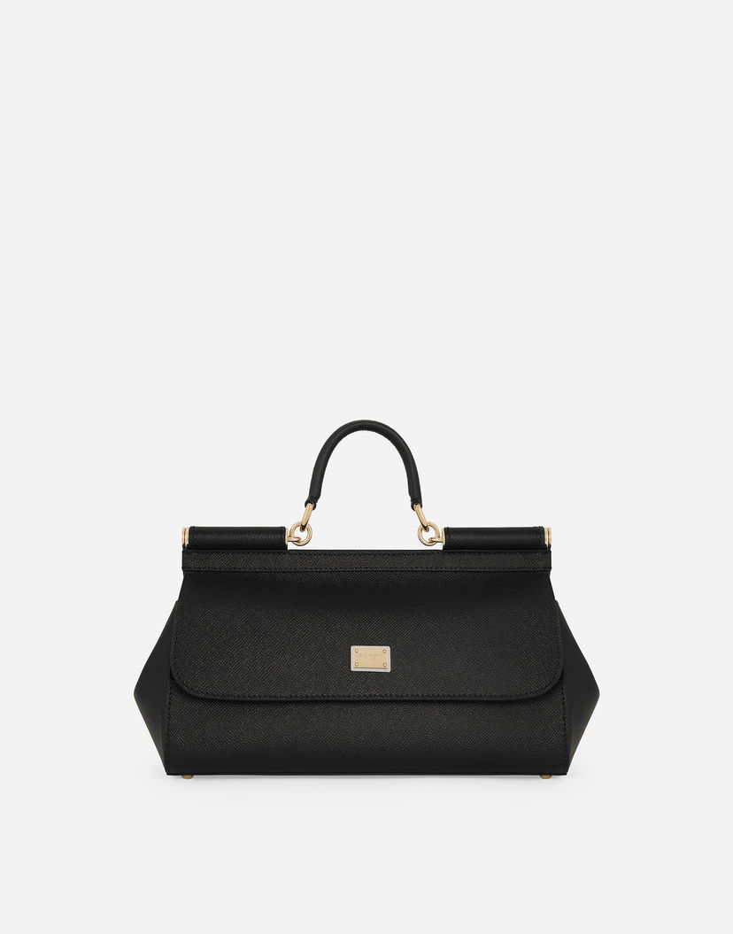 Håndtaske Dolce & Gabbana Dolce & Gabbana Sicily Elongated Leather Handbag Sort | BB7117A100180999