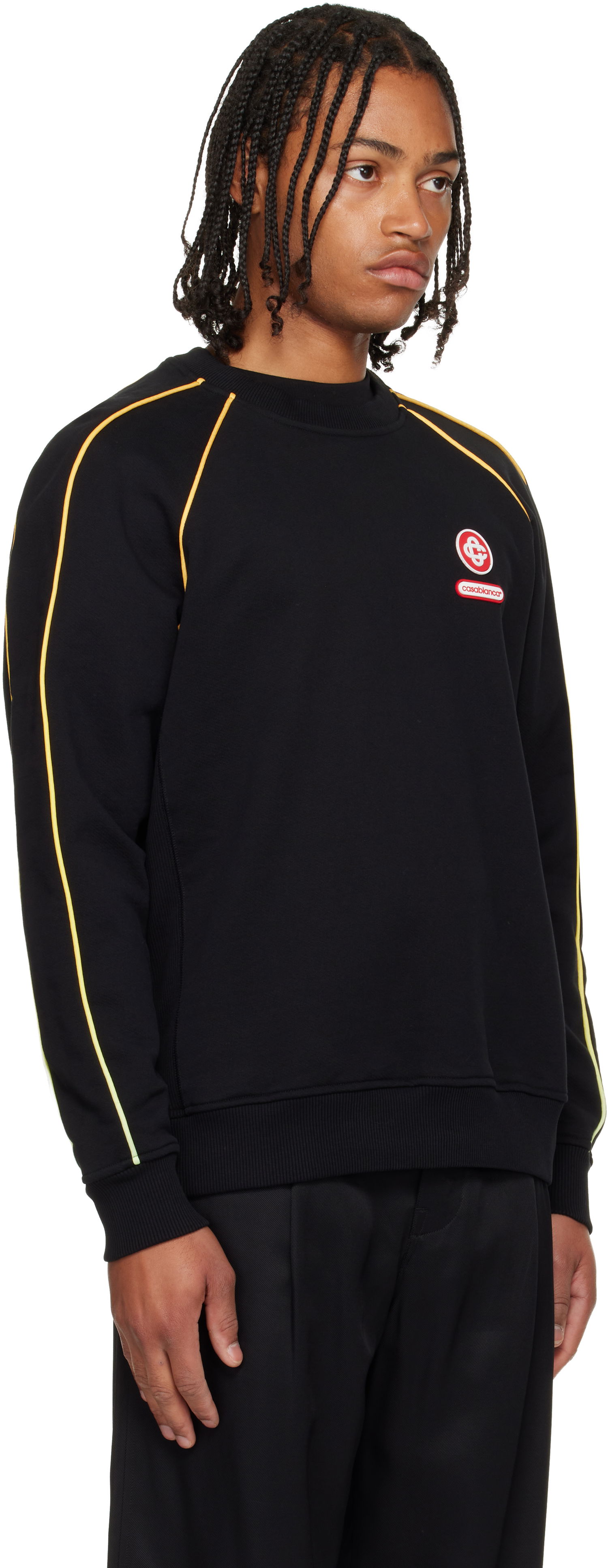 Sweatshirt Casablanca Gradient Piping Raglan Sweatshirt Sort | M-AW25-JTP-437-01, 1