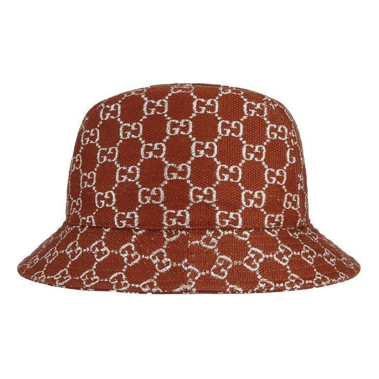 Hat Gucci GG Lam Bucket Hat Brun | 631951-3HK74-2500