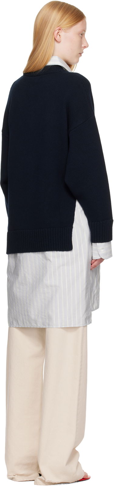 Sweater Stella McCartney Stella McCartney Crewneck Jumper Shirt Dress Mørkeblå | 6K10643S2583, 2