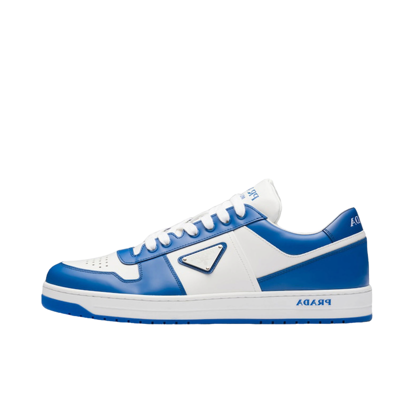 Sneakers og sko Prada Downtown Low Top Sneakers Leather White Cobalt Blue Blå | 2EE364_3LKG_F098Z