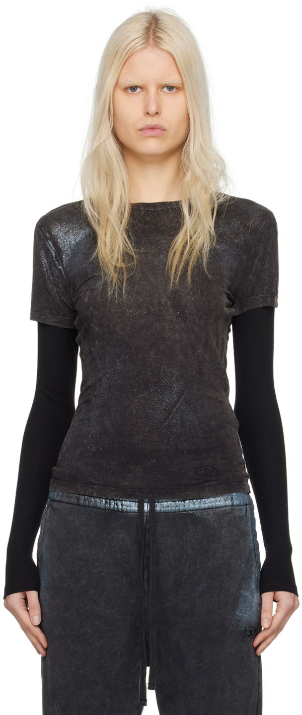 T-shirt Diesel T-Miwa Long Sleeve T-Shirt Sort | A12162 0DPAN