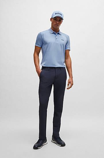Polo skjorte BOSS Stretch Cotton Polo Shirt with Tape Inserts Blå | 50519855, 1