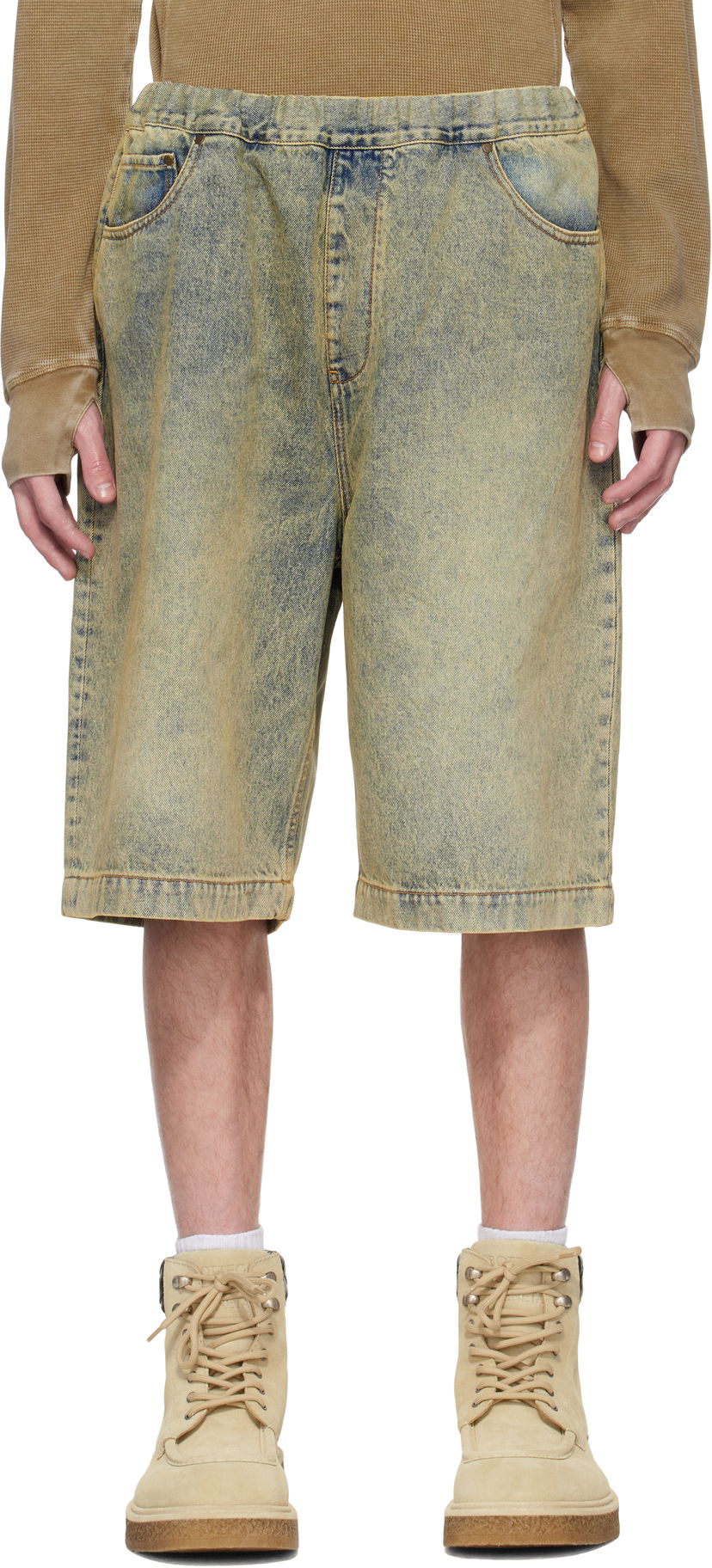 Shorts Entire Studios Entire Studios Spar Denim Shorts Gul | ESU-S25-11008-SW
