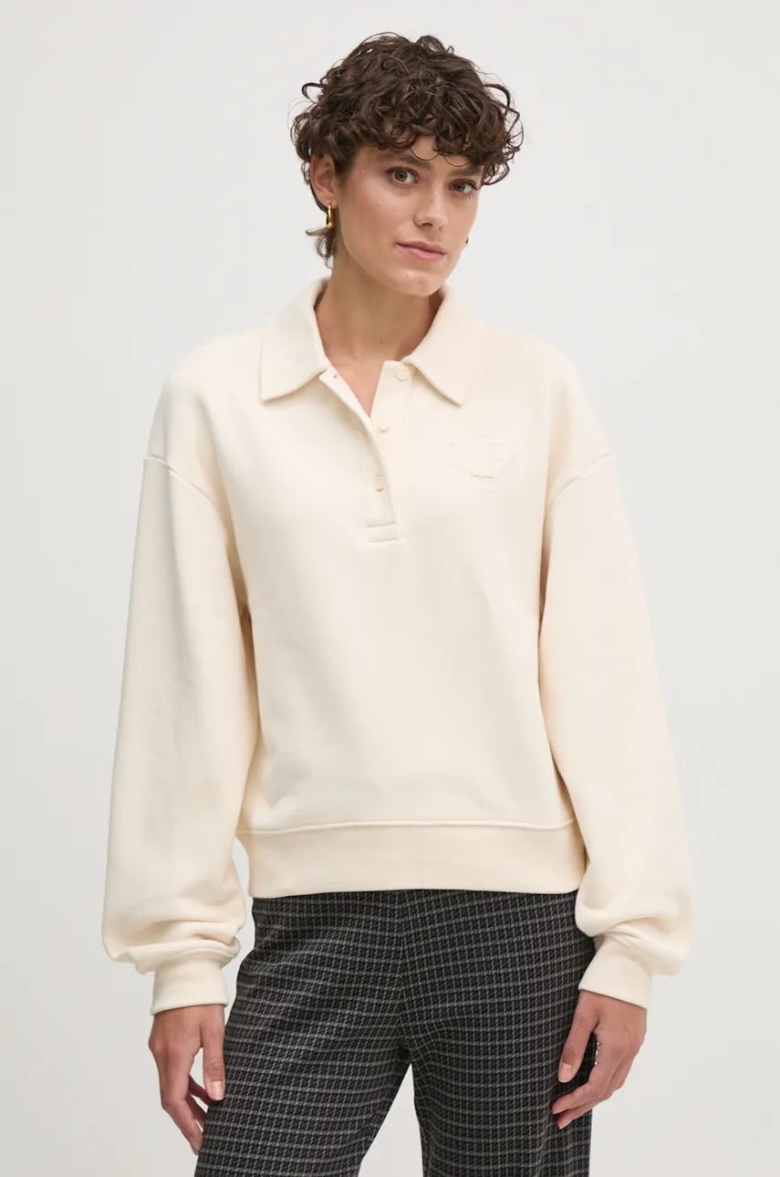 Sweatshirt Lacoste Women's Beige Polo Neck Sweatshirt Beige | SF2641, 0