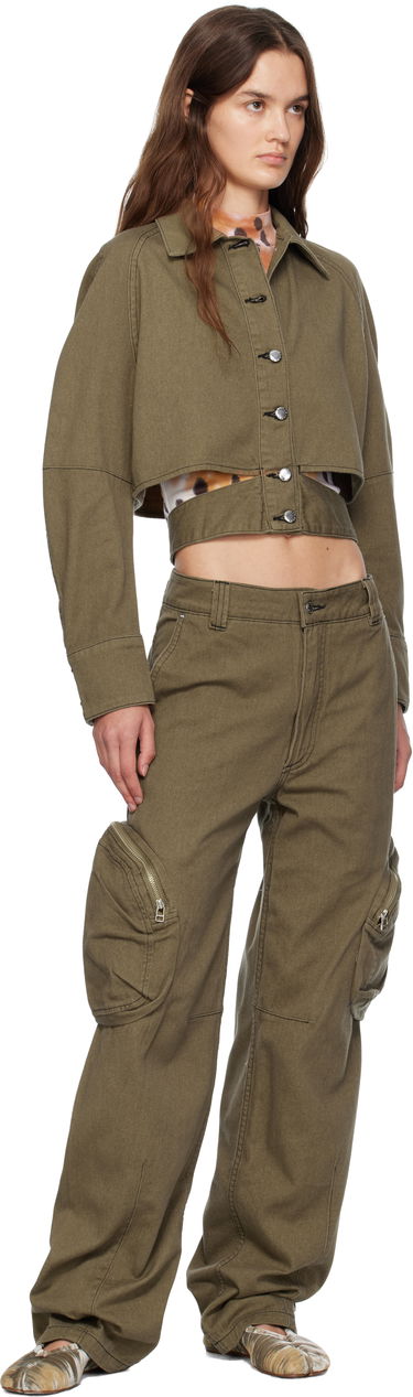 Jakke Eckhaus Latta Eckhaus Latta Ellipse Cropped Denim Jacket Grøn | 1121A-EL-PF25-E -, 3