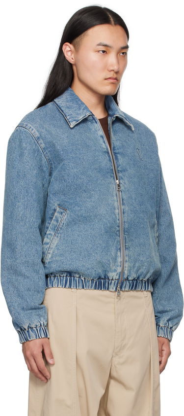 Bomberjakke AMI AMI Paris Ami de Coeur Denim Jacket Blå | HJK043.DE0046, 1