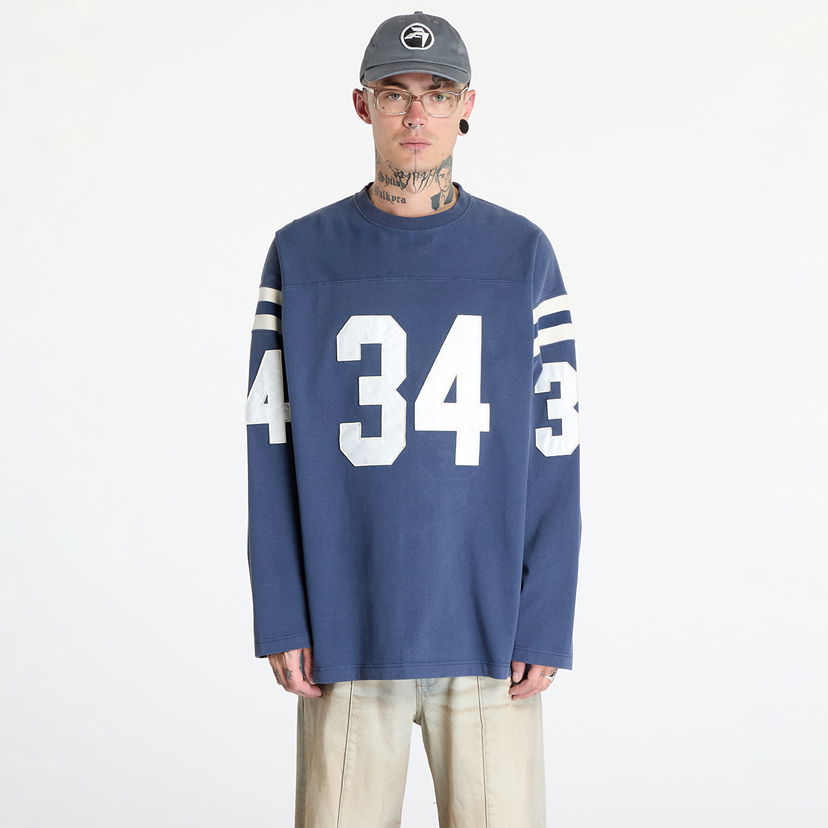 T-shirt Ambush Football L-S T-Shirt UNISEX Insignia Blue/ Tofu Blå | BMAB004F24JER0014531