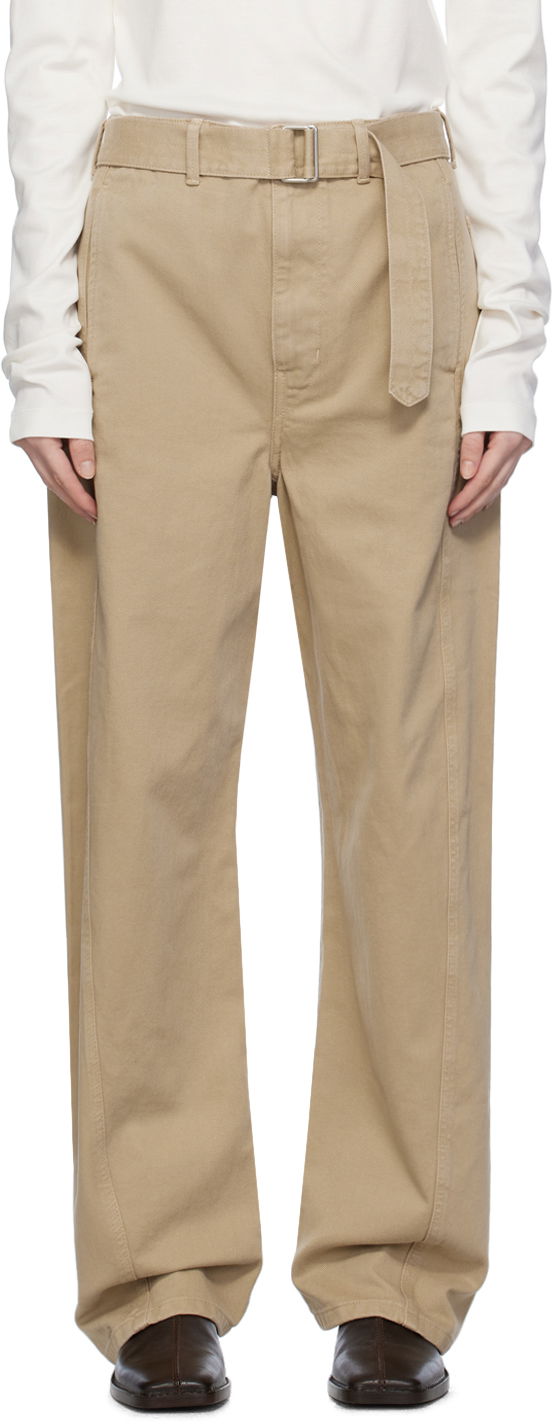 Cargo bukser LEMAIRE Lemaire Exclusive Wide-Leg Trousers Beige | PA326 LD1001