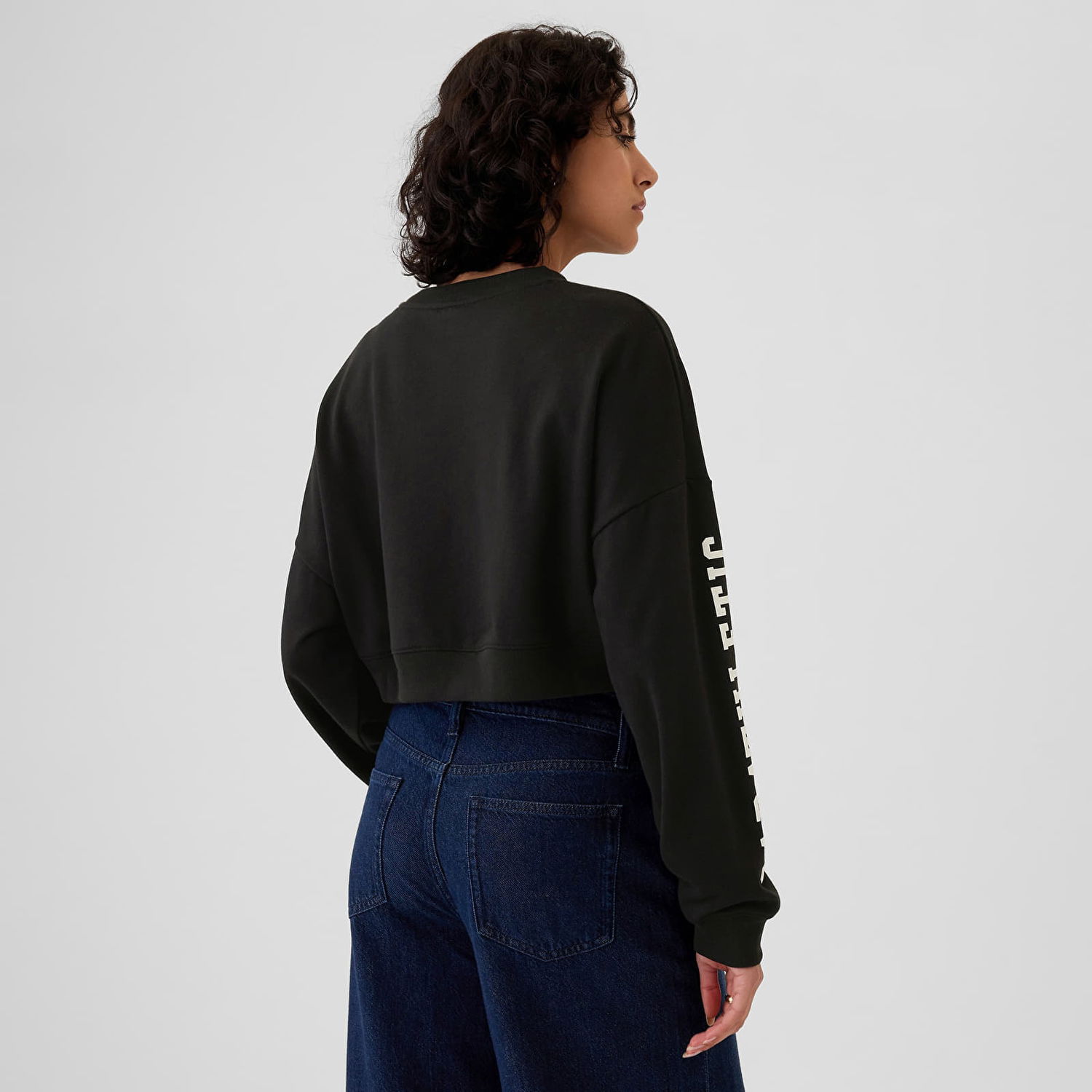 Tøj GAP Sweatshirt Crop Sweatshirt True Black L Grøn | 498952-02, 1