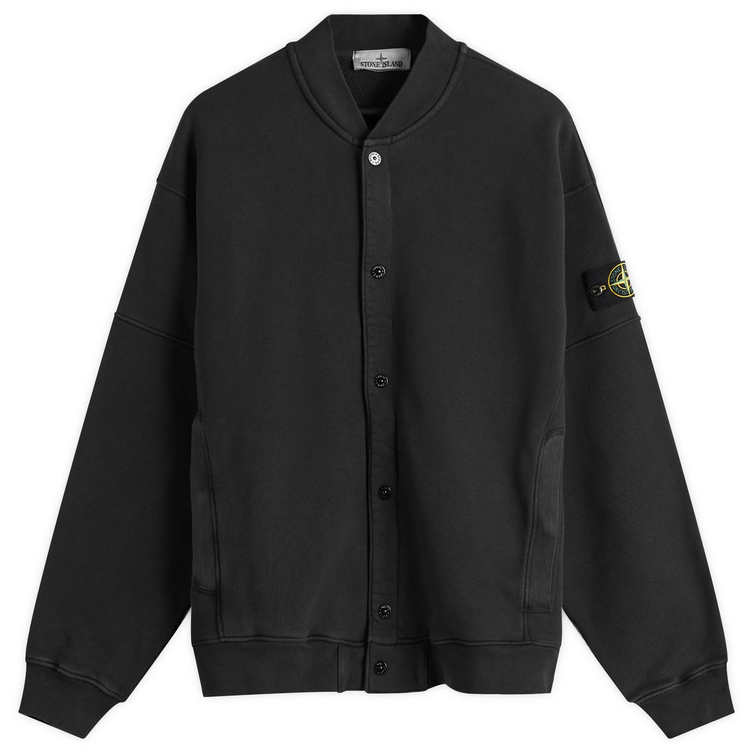 Sweatshirt Stone Island Old Effect Fleece Bomber Jacket, Size Large Sort | K1S156100034-V0129, 1