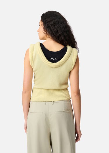 Vest AXEL ARIGATO Marla Cropped Sleeveless Knit Vest with Side Detail Gul | A3356003, 3