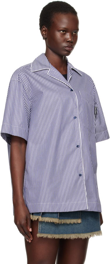 Skjorte Palm Angels Striped Shirt Blå | PWGG005S25FAB0014603, 1