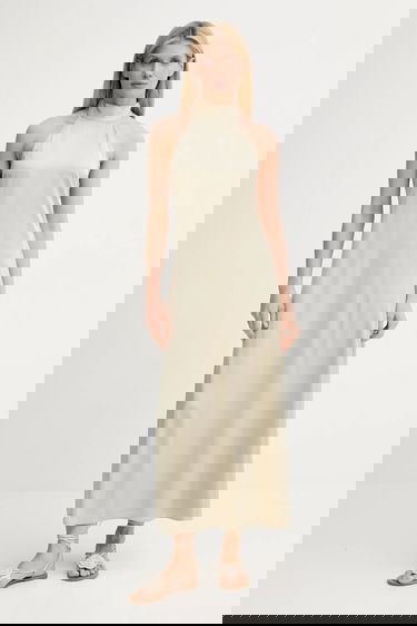 Kjole Samsoe Samsoe Samsoe Samsoe SANETTLE Maxi Halter Dress Beige | F25200104, 0