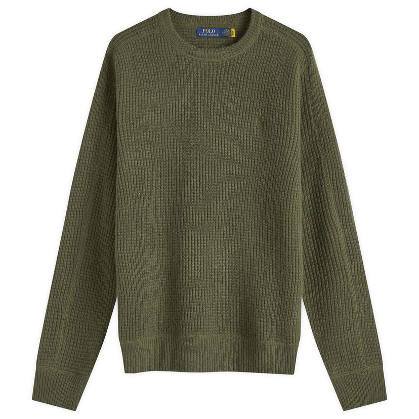 Sweater Polo by Ralph Lauren Ralph Lauren Men's Waffle Knit Sweater, Large Grøn | 710956807001