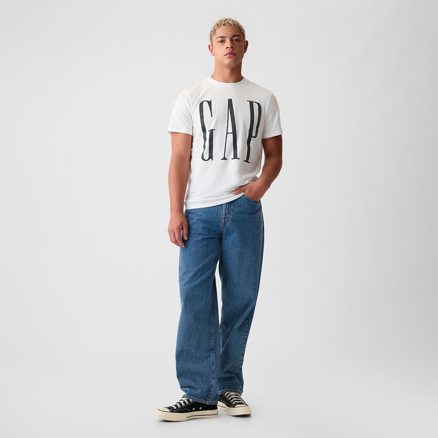 T-shirt GAP Logo Tee White V2 Global Hvid | 866774-01, 1