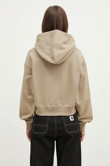 Sweatshirt Sporty & Rich Sporty & Rich Vendome Script Embroidered Cropped Hoodie Beige | ST074516232GY15, 2